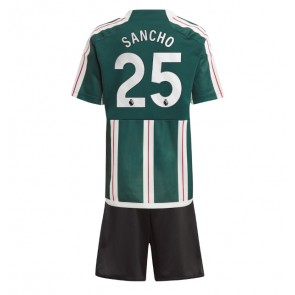 Manchester United Jadon Sancho #25 kläder Barn 2023-24 Bortatröja Kortärmad (+ korta byxor)